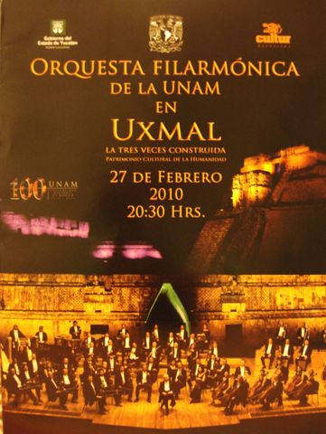 CONCIERTO DE LA ORQUESTA FILARMÓNICA DE LA UNAM UXMAL. MÉXICO. 27 DE FEBRERO 2010